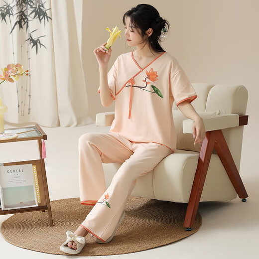 小众衣领印花设计国风元素设计舒适女士家居服睡衣YZT-9903女 YZT-9906女 L