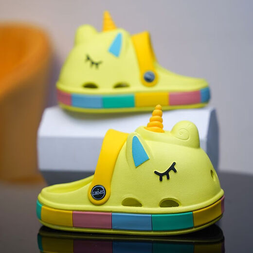 G. DUCKKIDS little yellow duck children's slippers 2025 summer new hole shoes wear soft sole non-slip medium and large children's lightweight sandals pink [inner length 15.0cm] 24
