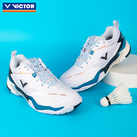 VICTOR Victory's new professional badminton shoes A830nitrolite men's and women's training and competition sports shoes wide last 830nl AF/white Mykonos blue 44
