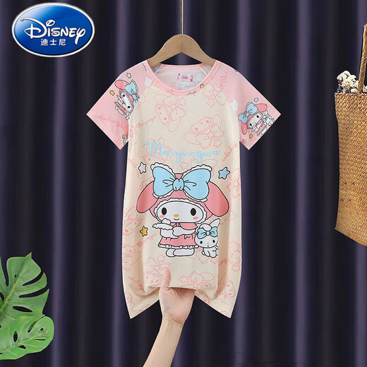 Disney Children's Nightkide Girls 2024 Neues Cartoon Sommer kurzärmelig dünn