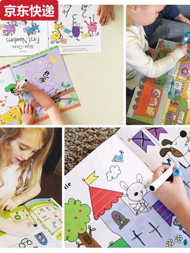 Blaue Farbe HE Kindergärtnere Stiftkontrolle Training Einführung Praxis Praxis Kopierbuch Kinder Englisch Alphanumeric Trace Book Praxis 4-jährige 3 Baby zufällig ausgestattet mit 25 Bände-No-Farbbox
