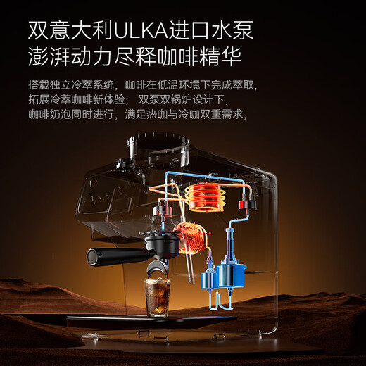 Pedrocchi state subsidy Pedrocchi S60 coffee machine retro household commercial coffee machine cold brew coffee machine Italian American grinding, extraction and milk frothing all-in-one machine Milan white UItra hot and cold double extraction