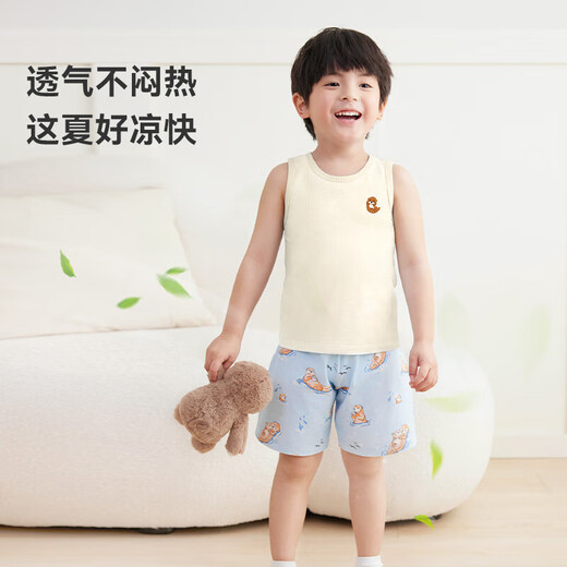 ibaby/英伦宝贝儿童背心夏季男女童可爱无袖T恤宝宝坎肩背心3件装 萌宠家族3条装 120 码