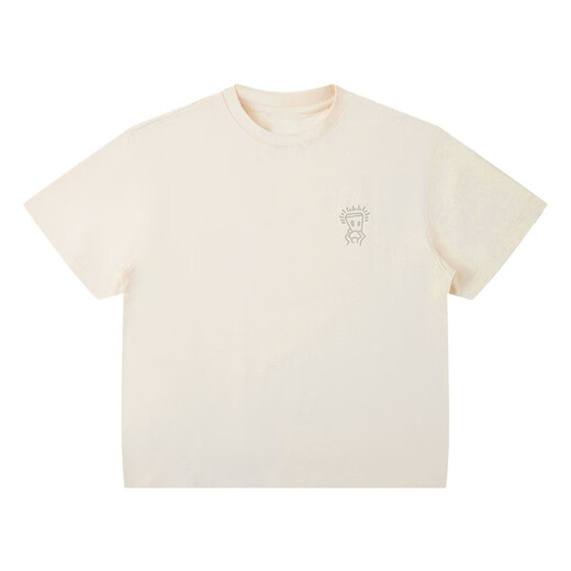 
220g pure cotton Xue Zhiqian paper bag men's print fashion trend casual simple men's short-sleeved T-shirt trend B701 apricot color L