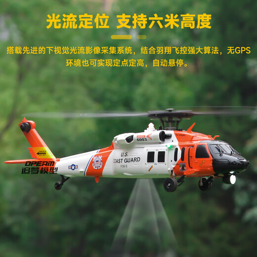 帝蓝尼（DILANNI）帝蓝尼直升飞机模型黑鹰羽翔F09-S遥控机仿真武装航模GPS定位像真 FPV套机(全套带摄像头+58G显示屏 飞机
