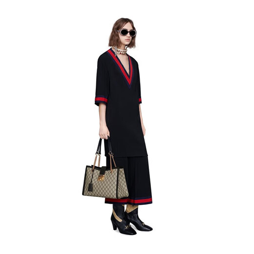 Gucci (g) Ancient (G) Sage d'épaule GG Series GG pour copine cadeau / ébène beige / ebony white edge 479197khnkg9761