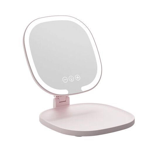 LED high-definition make-up mirror folding portable travel make-up mirror desktop dormitory office desktop with light beauty mirror pure high-definition mirror without light yellow