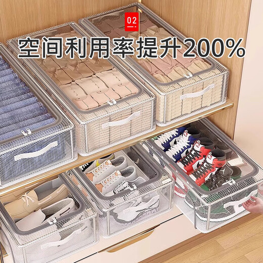 Zhifan Japanese Shoe Storage Artifact Transparent Shoe Box Storage Box Special Shoe Cabinet Storage Box Car Folding Space Saving Box 4 Pack - Upgraded Double Windows Height Medium Size 0 Odor, Will Not Collapse When Stacked