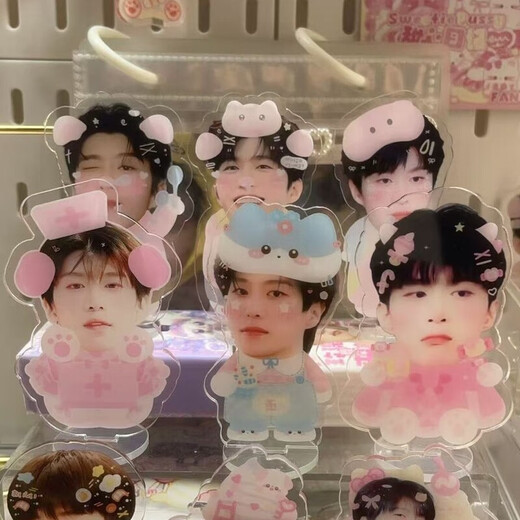 MU YUNYAO fan Chengcheng Cartoon Mute Shape Desktop Ornements Figure Pendants Unique Double-couche Design Fans incontournable 8