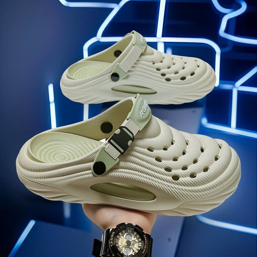 
Maoli men's sandals for summer new style wear-resistant wear-resistant toe-head-popping shoes, anti-slip thick-soled stool-skinned beach slippers Main picture color 42 -43 (inner length 265mm) positive size