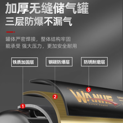 
Pupan super quiet small portable air compressor woodworking special mini air pump spray paint mini air compressor car washing 3890W-60L [brushless double solenoid valve + smart number 3180W/3890W/3990W/4290W
