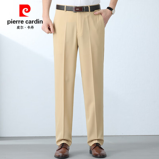 Pierre cardin trousers men's summer thin draped straight mulberry silk suit pants business casual work trousers light khaki 6630 [summer] thin 29 (2 feet 2) waist circumference