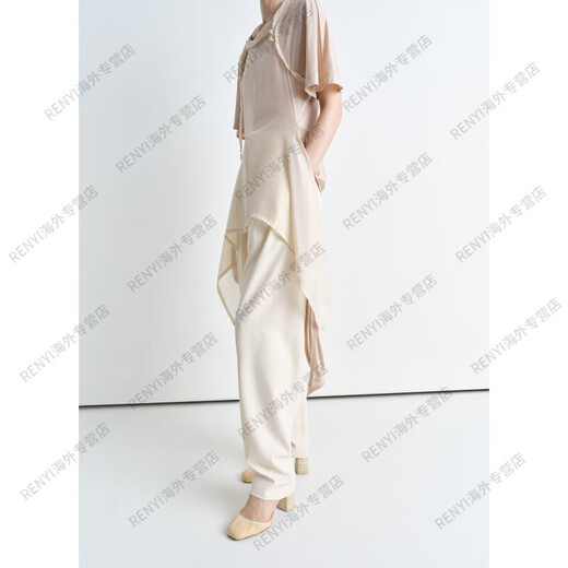 LEMAIRE[春夏新品]女士雾粉色柔软拼接面料结饰上衣官方旗舰正品 雾粉色 XS