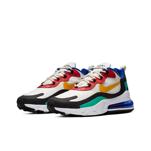 耐克（NIKE）Nike Air max 270 react 女鞋休闲气垫男鞋运动跑步鞋 AO4971 AT6174-002 红黄蓝 36