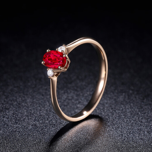 Tingliang 18K gold 0.6 carat pigeon blood red ruby ring, natural diamond women's ring, colorful treasure for your lover, size message (No. 10 to 20) in stock