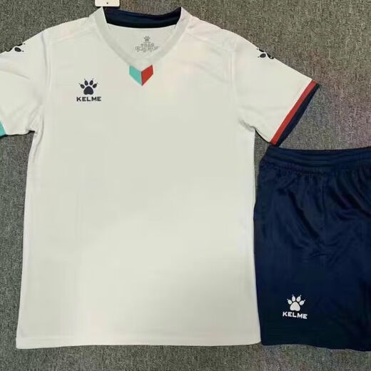KELME (Kelme) Sport kurzärmeliges Wettbewerbstraining mit schnell trocknendem Fußballanzug Herren- und Frauenmannschaft Uniformen Atmungsaktives Ballon-Trikot Kinder 1048 White 3xs Kinderkleidung