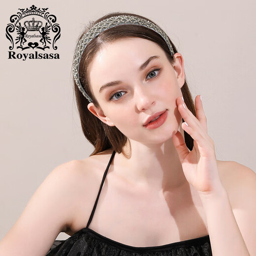 Royal sasa royal salsa headband Korean style wide-brimmed headband imitation crystal beads adult handmade hairpin hairpin head jewelry head flower