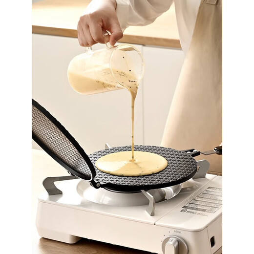 Suitable for baking pan mold egg roll machine household egg roll pan baking tool crispy baking pan gas double-sided B enlarged thickened double-sided heated 22cm egg roll