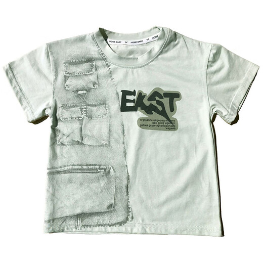 Jungen Sommerset 2025 neuer Stil Stilvoller Kinder kurzärmelige Kleidung modische Baby Sommer Dünne zweiteiler Set EK Kurzschlärm Set-Green 110 Geeignet für Höhe 100-110 cm