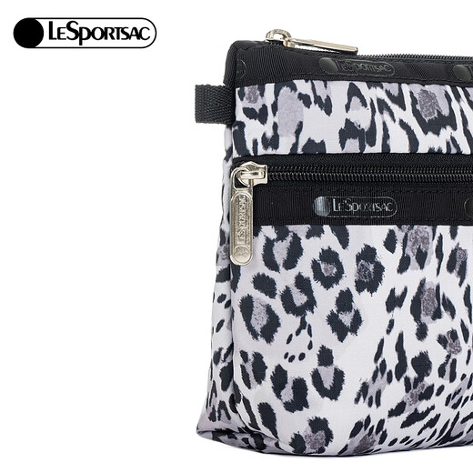 Lesportsac's new style CLASSIC series fashionable leopard print retro compartment storage bag clutch cloud spot mist leopard