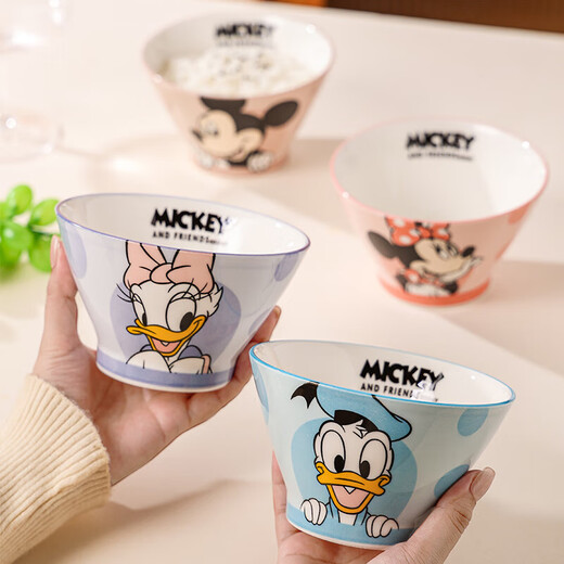 【迪士尼正版】陶瓷釉下彩斗笠碗高颜值餐具礼物泡面碗 【次日达】斗笠碗1个（乐悠米妮）