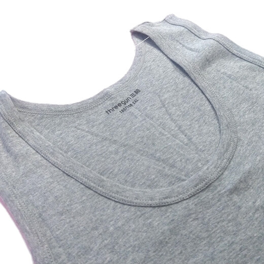 Three-pack two-piece pure cotton vest for men, ribbed elastic, lightweight, breathable, slim-fitting sports inner sleeveless vest, light hemp gray + light hemp gray XL