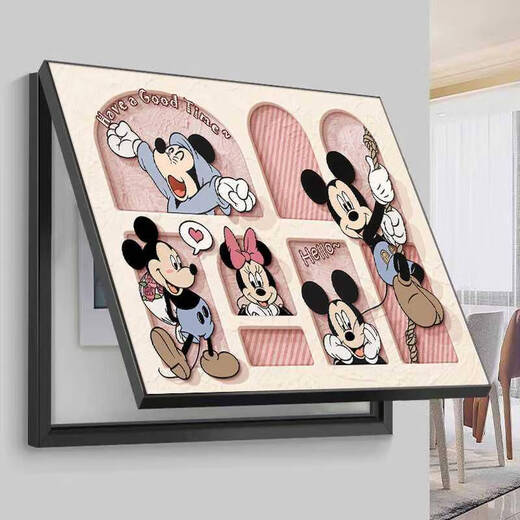 Shantoulin Village Mickey Electric Mess Box Dekoration Malerei Hängende Malerei Blockieranpassungsschalter Hauptschalter Mural Schwaches Elektrobox Abdeckung hässlicher Artefaktverteilungsbox JH694-Keuchen Mickey J Sty