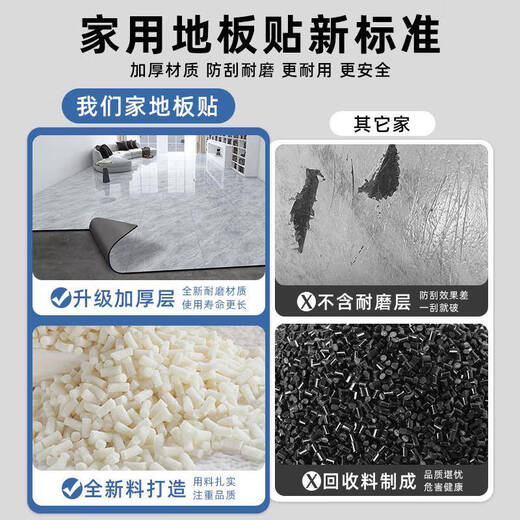 Pupan 5PVC marble floor sticker self-adhesive household renovation and renovation thickened wear-resistant cement floor directly lays the floor leather 600 large stone patterns 9195 square meters