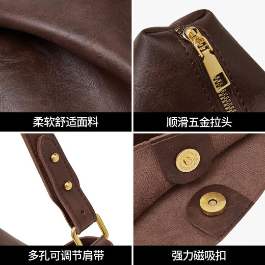 金狐狸女士包包女包2025年新款轻奢单肩斜挎包圣诞节生日礼物送老婆女友 咖色