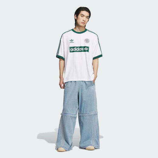 Adidas's Retro Men's Retro tendencia casual simple versátil Verano transpirable Fashion Fashion impreso Camiseta de manga corta KC2602 L