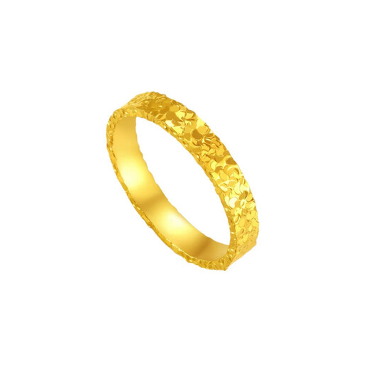 OINE gold-wrapped silver 999 pure gold broken ice gold ring female ring male and female couple ring gift for girlfriend No. 8