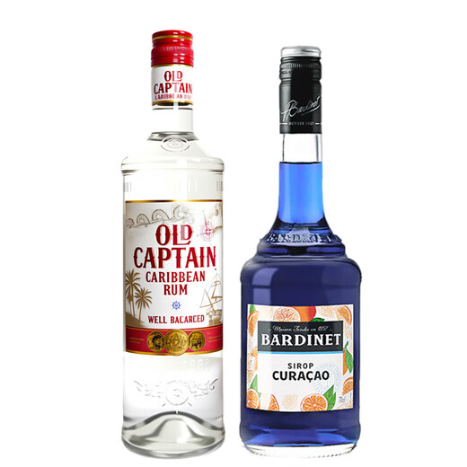 必得利（Bardinet）糖浆 力娇酒 无酒精 法国原瓶进口洋酒 酒吧宅家调酒基酒 套装 蓝色夏威夷鸡尾酒套