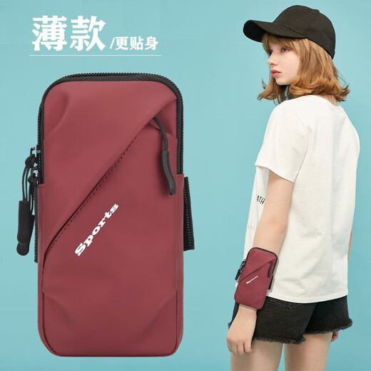 FGHGF sports running mobile phone arm bag for men and women outdoor fitness running equipment cycling mobile phone bag wrist cover mobile phone carrier arm bag double layer blue/under 6.7 inches