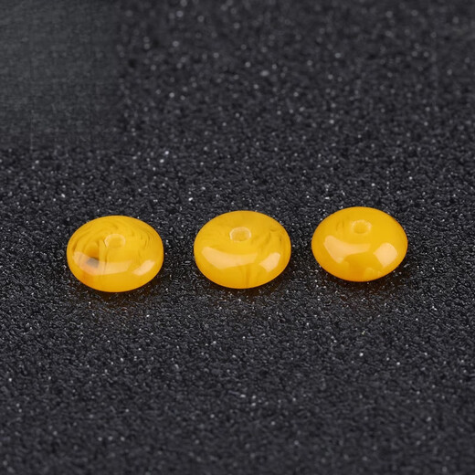 DL 1998 beeswax separator, bead separator, cultural toy bracelet separator, accessories gasket, Rudraksha accessories with abacus, chicken oil yellow, diameter 6mm, thickness 2.2 (10 pieces)