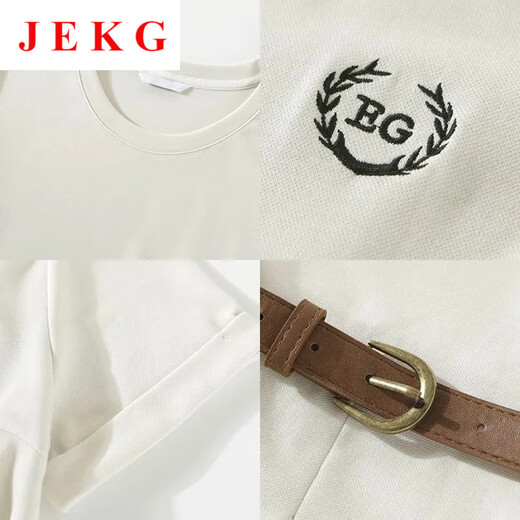 JEKG短袖连衣裙女夏2025新款时尚减龄收腰显瘦休闲宽松胖妹妹气质长裙 豆绿色连衣裙1283 S