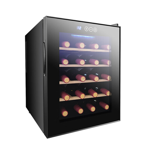 Double shop red wine cabinet air-cooled constant temperature and humidity household embedded small ice bar tea cigar cabinet refrigerated fresh cabinet black beech wood rack + 20 pieces