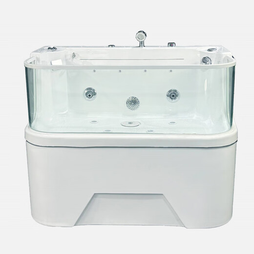 Small pet spa bath, cat bath, pet bath, dog bath, cat basin, spa bath, special bath for pets, beauty, empty bath + hardware + colored light bubbles, medium size, length 100CM