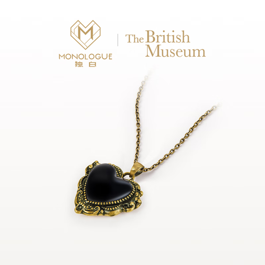 MONOLOGUE monologue British Museum Fine Gold Retro Gold Spade Heart Love Pendant Birthday Gift for Girlfriend Chinese Valentine's Day MR655 Large Edition - Spade Heart Pendant