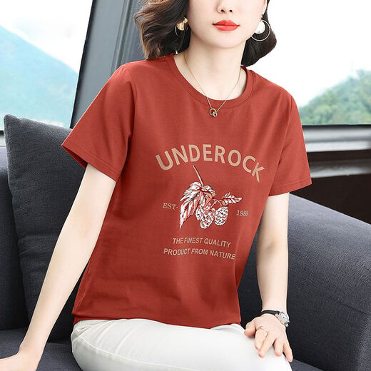 RTWK妈妈装50-60岁洋气遮肚子t恤女胖人上衣黑色短袖2025夏装新款中年 6636#烟灰色UN XL 建议110-125斤