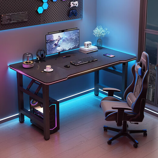 Computer desk desktop home folding table e-sports game table office desk simple study desk spring table black 80*40*75cm (no installation required)
