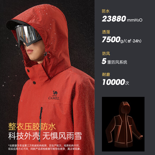 Camel Dragon 3.0 Jacket Three-in-One Autumn and Winter Outdoor Cold Warning Tibet Travel Mountaineering Suit Oil-proof Jacket for Men and Women