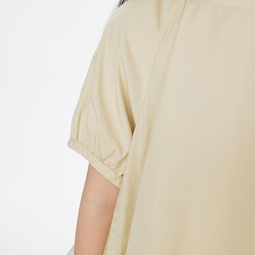 Jnby by JNBY Jiangnan Buyi children's short-sleeved shirt spliced mesh pullover A-shaped round neck summer girls 1P5212660 058/green gray white 140 cm