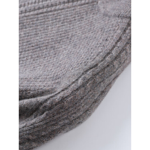 
NOSSKISS pure wool sweater men's Korean style thickened stand collar sweater autumn and winter waffle half-tight sweatshirt Comet brown color L 175 [suitable for 135-150Jin [Jin equals 0.5 kg]]
