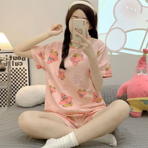Cool Chapter (KUZHANG) pajamas for women in summer shorts shorts small cartoon cute suit spring and summer new loose student home clothes 1047 puppy M Recommended weight 75-95 Jin [Jin equals 0.5 kg]