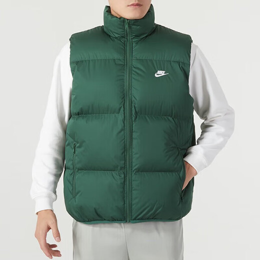Nike (Nike) Хлопковый жилет мужская осень осенью новая фитнес-фитнес с удобной стойкой на молнии на молнии на молнии
