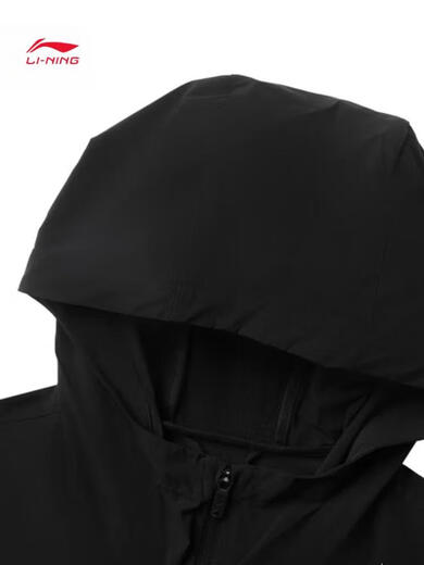 李宁镜面防晒服马龙同款跑步系列男女同款反光冰感舒适防晒运动风衣 黑色 S