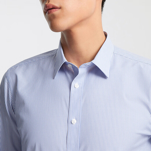 Youngor men's striped 100-count DP no-iron spring new business casual long-sleeved shirt 10273