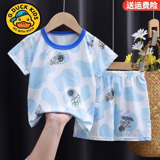G.duckkids shorts de manga corta de verano para hombres para hombres y niñas delgada dibujos animados de dibujos animados para la ropa del hogar juego de camisetas de manga corta set-691 80 tamaño (altura recomendada 70-80 cm) se puede abrir