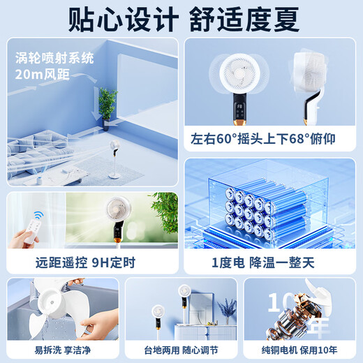 NIYEVN300 Large Area Circulation Cooling丨Air Conditioning Fan Refrigeration Electric Fan Silent Bedroom Ultra-Silent Level One Energy Efficiency Household Floor Fan Air Circulation Fan DC Frequency Converter Big New Product 3D Storm Circulation丨Various Frequency Silent Sleep丨Whole House Cooling