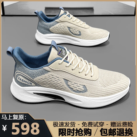 Herrenschuhe gebrochener Größe 2025 Sommer Neues atmungsaktives Mesh -Schuhe Herren lässige Turnschuhe Herrenweiche alleinige Laufschuhe Herren YF9201 Weiß [Mesh atmable Model] 41